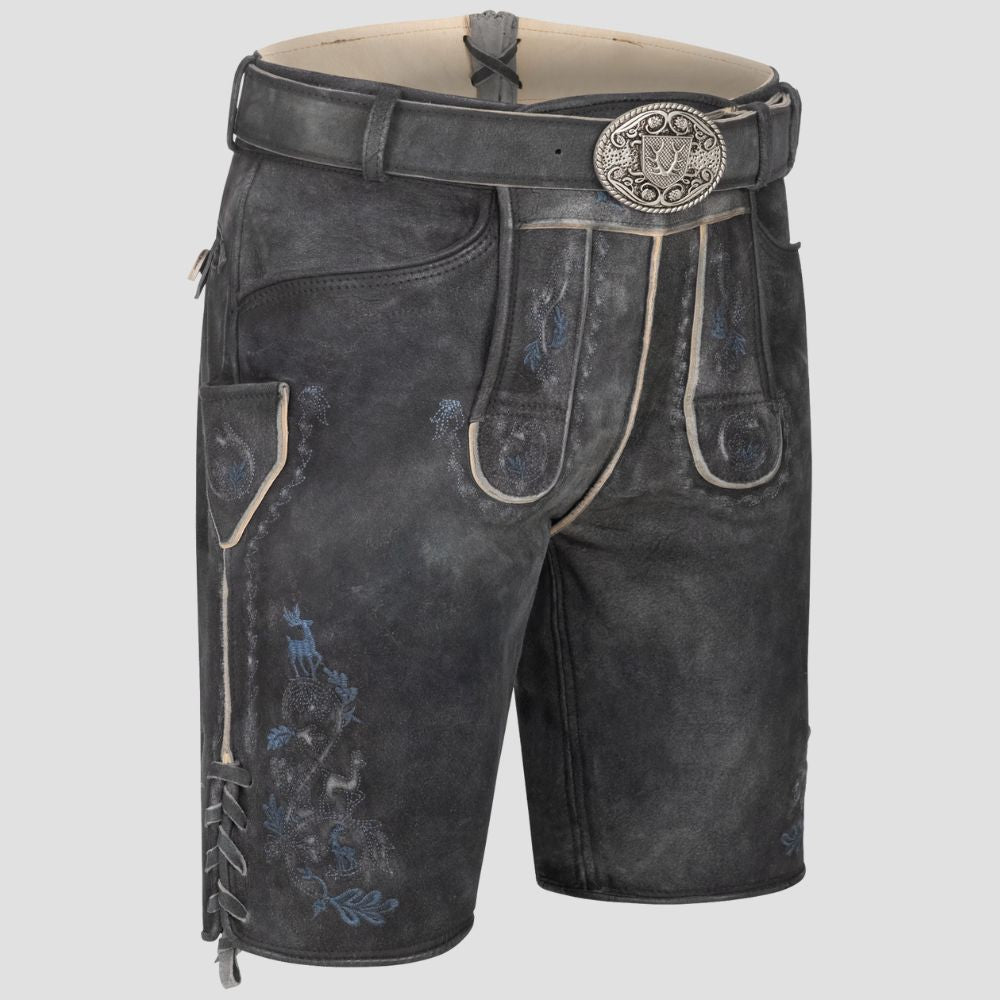 Embrace Bavarian style all season long with these embroidered Lederhosen, designed for comfort and elegance in cooler weather.