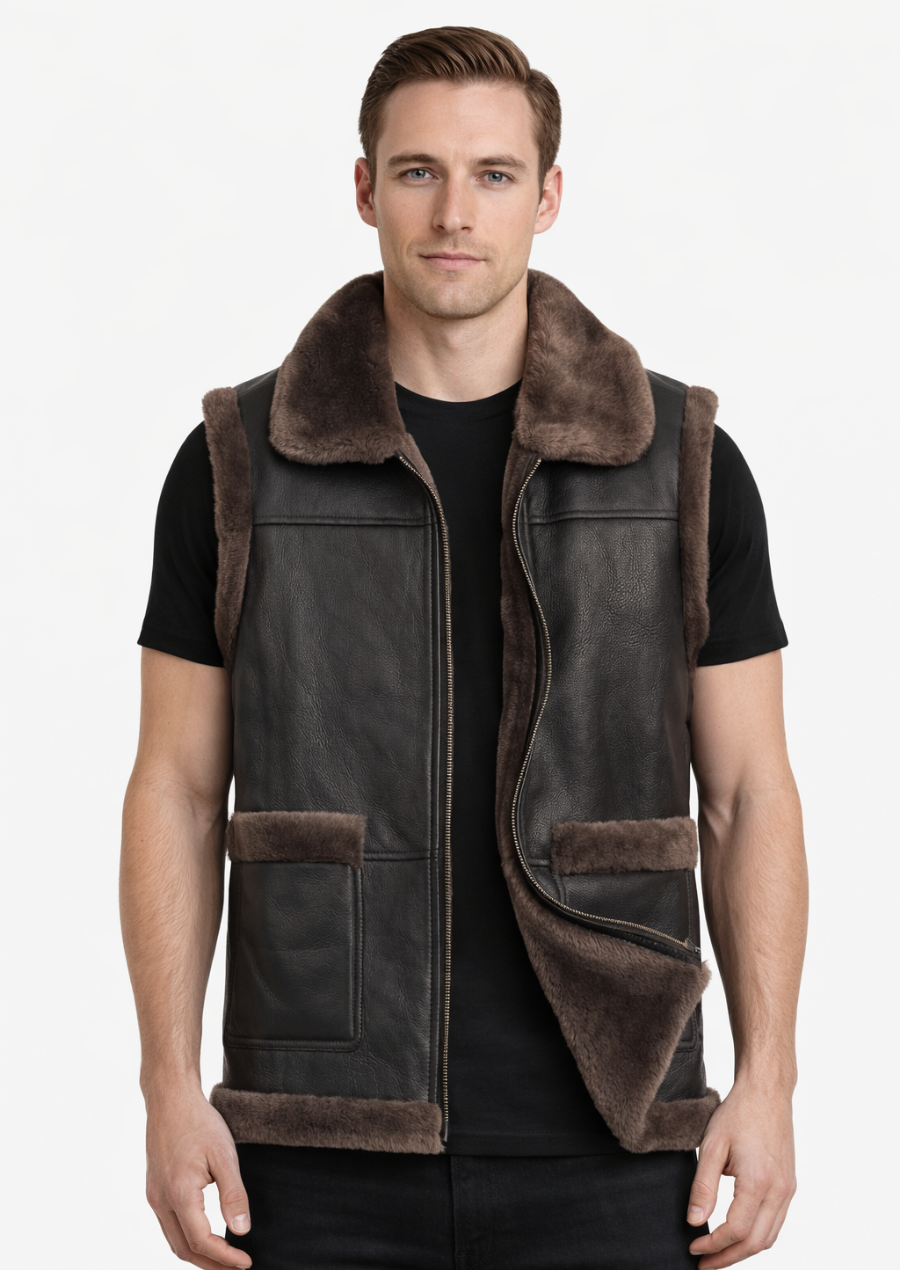 Faux fur sherpa vest for cozy winter fashion