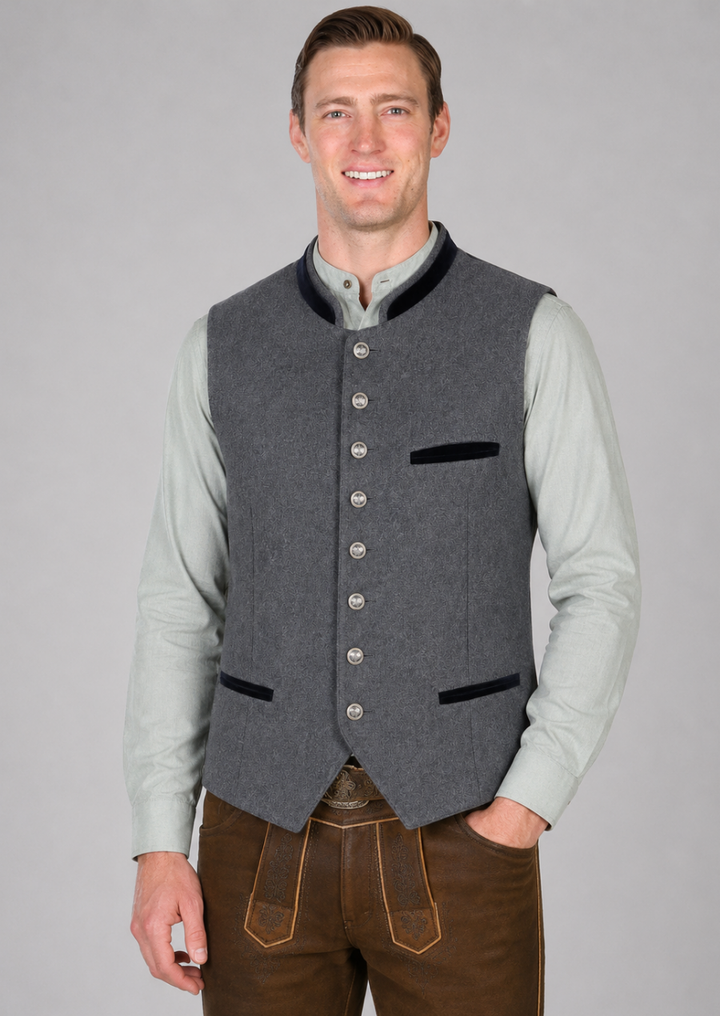 Bavarian Trachten Vest for Men Traditional Oktoberfest Waistcoat
