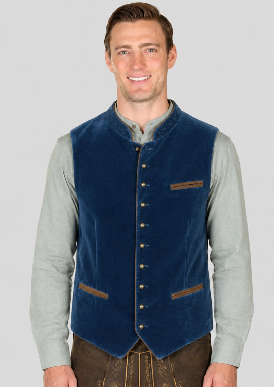 German Style Trachten Waistcoat for Men Traditional Bavarian Vest