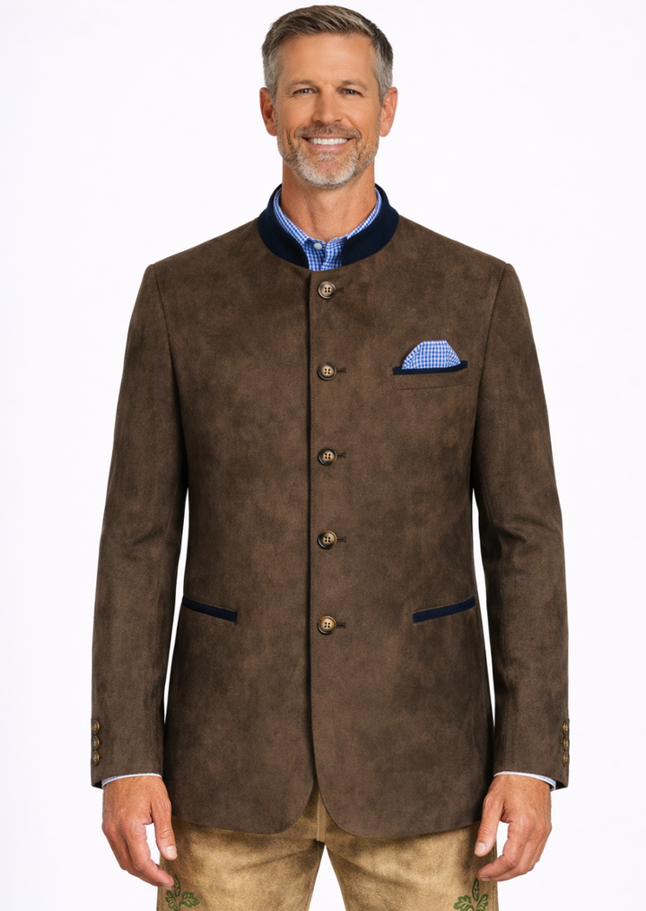 German suede trachten jacket with traditional Bavarian design