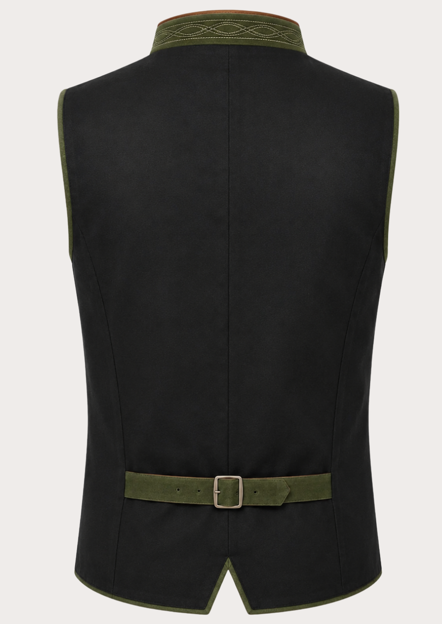 Authentic Alpine waistcoat for men combining heritage design, comfort, and elegance