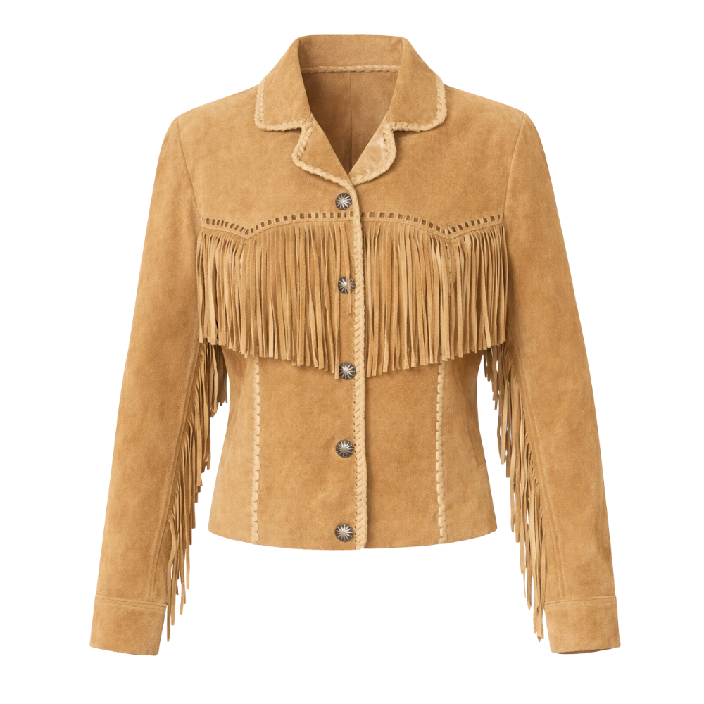 Goat suede western cowgirl jacket with classic styling