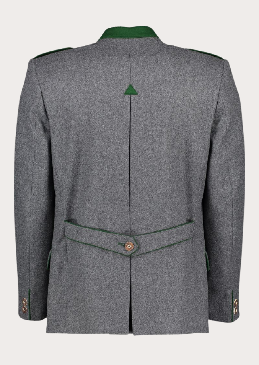 Grey Alpine Trachten jacket crafted for men with heritage-inspired design and comfort