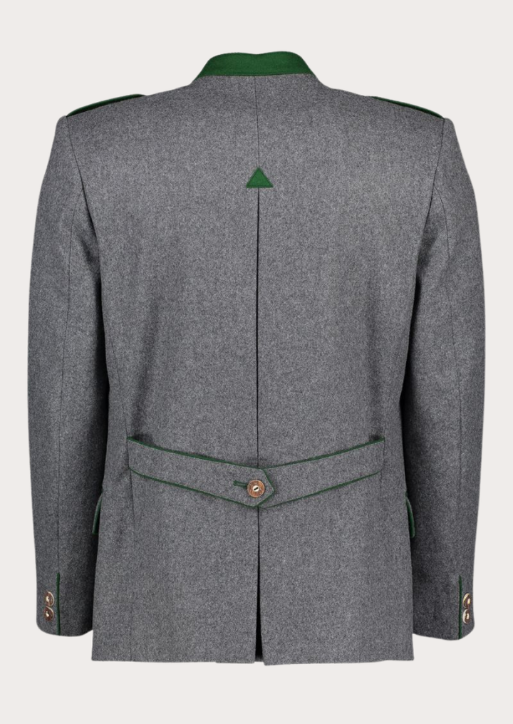 Grey Alpine Trachten jacket crafted for men with heritage-inspired design and comfort