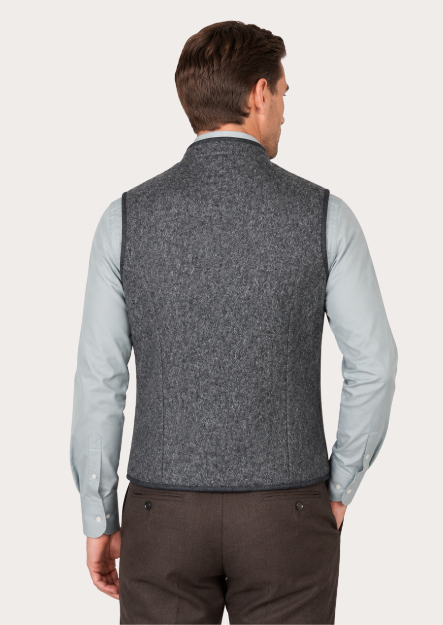 Traditional Bavarian waistcoat featuring jacquard-textured fabric and tailored fit