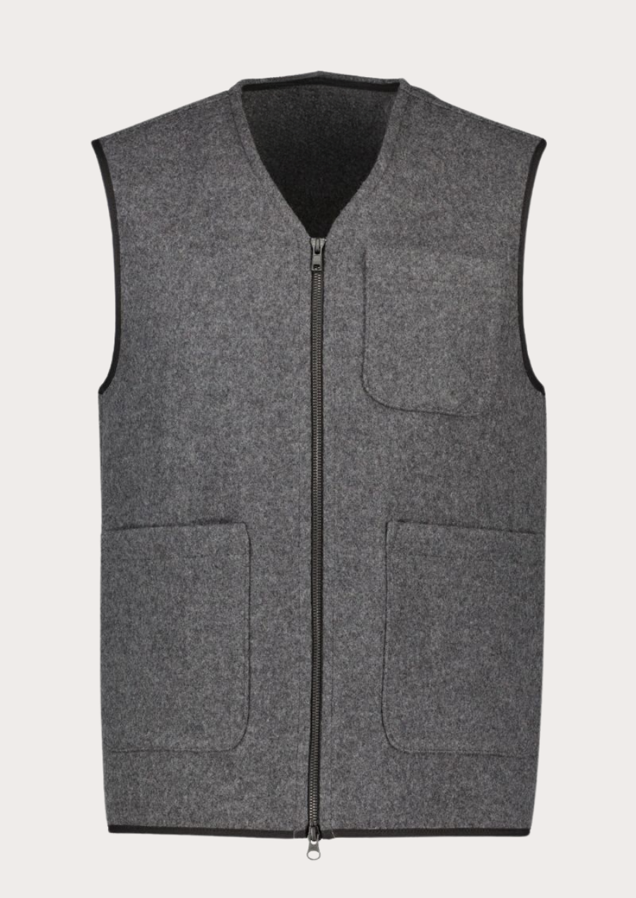 Premium grey wool waistcoat for men designed for country wear and cultural events