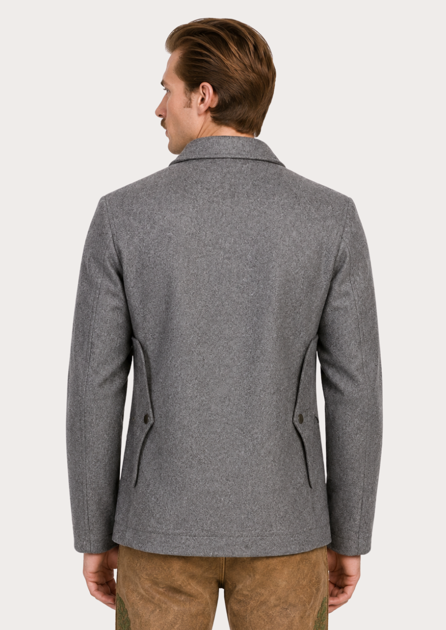 Elegant Tyroler hunting coat crafted from durable grey wool for men