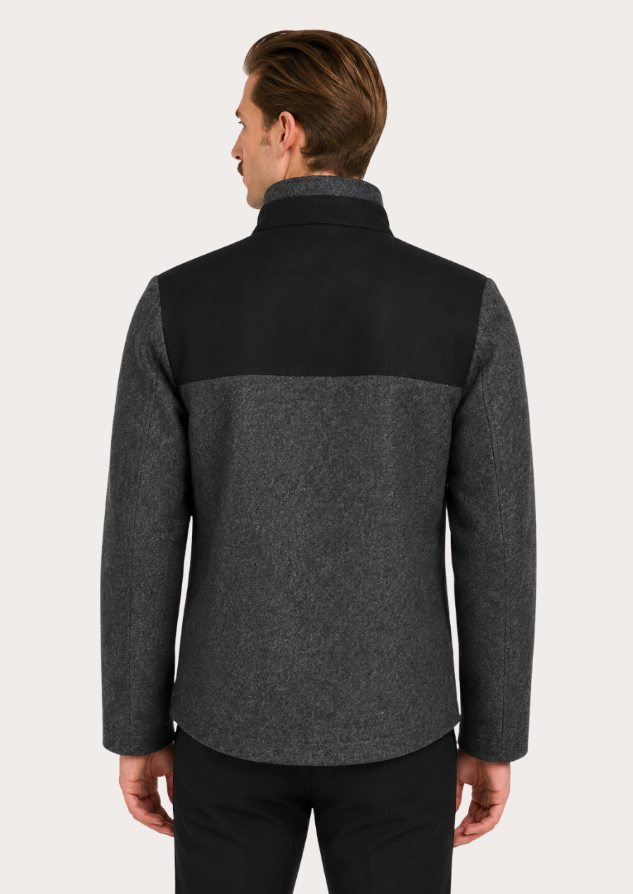 Men's grey Loden jacket crafted from premium wool for traditional outdoor wear