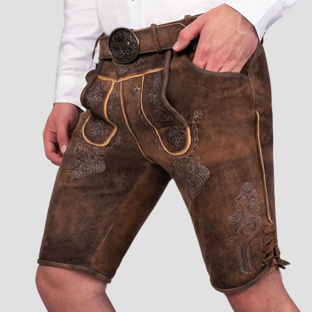 Crafted for comfort and tradition, these high-quality men’s Bavarian Lederhosen are ideal for cultural gatherings and special occasions.