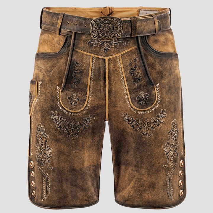 Crafted with comfort in mind, these men’s Lederhose are ideal for all-day wear at Oktoberfest and cultural events.