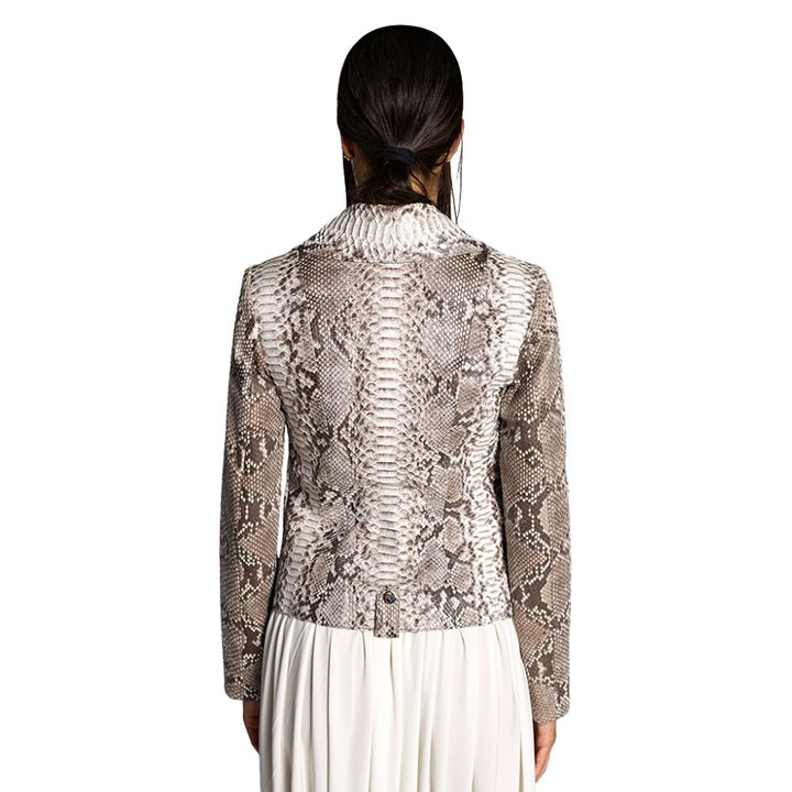 Women snakeskin leather jacket