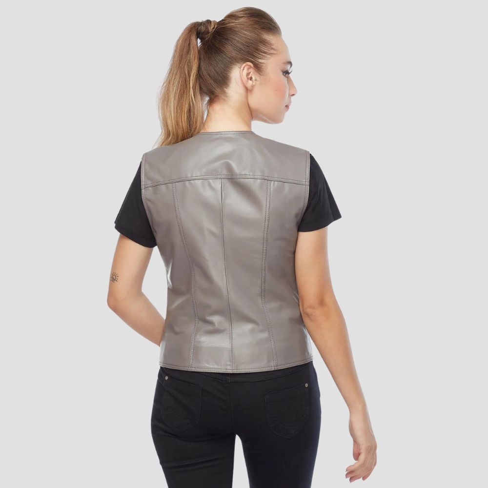 Perfect for casual biking or daily wear, this leather vest for women offers a sleek biker look while maintaining ultimate comfort and style.