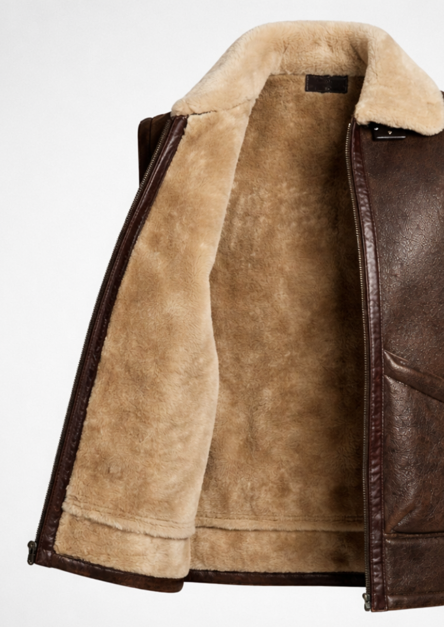 Stylish leather fur vest with cozy winter design