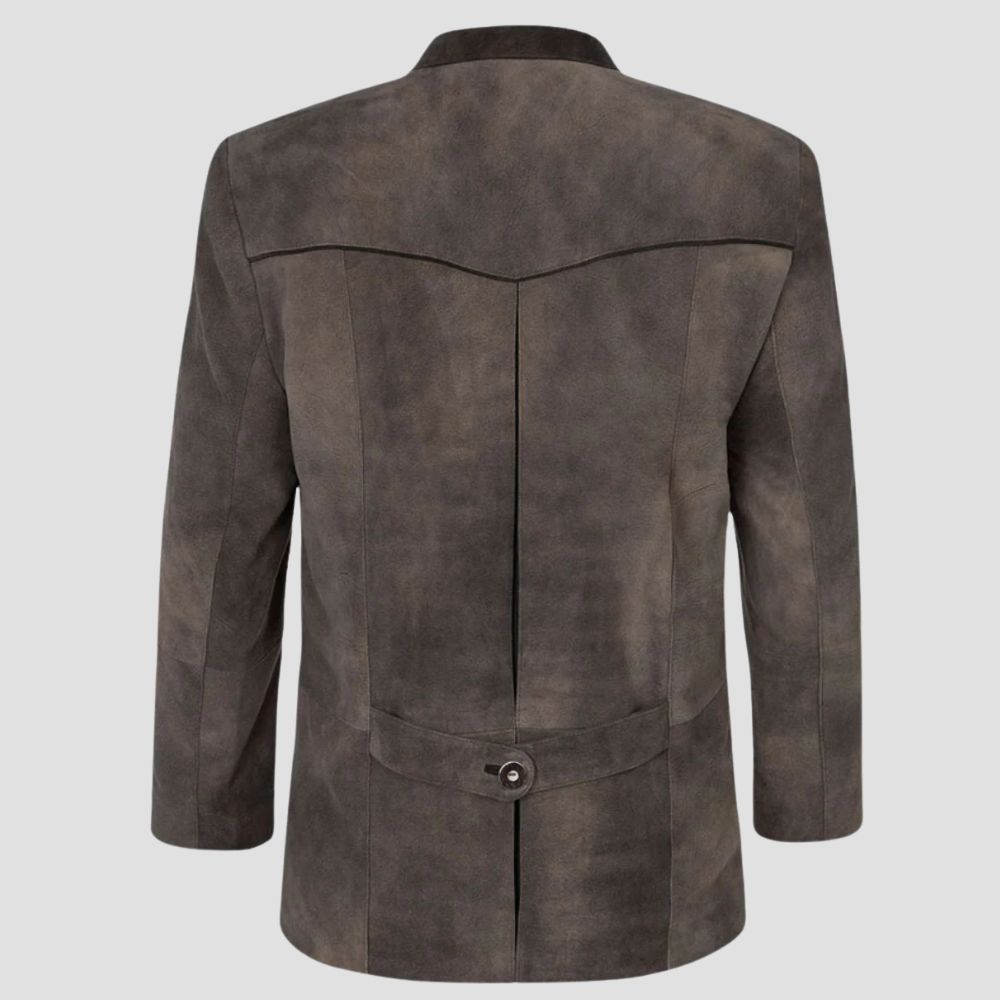 Stylish Suede Leather Bavarian Heritage Coat for Men