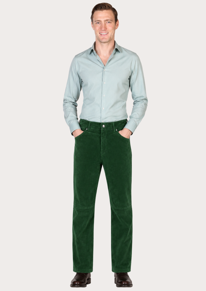 green suede leather pants for men