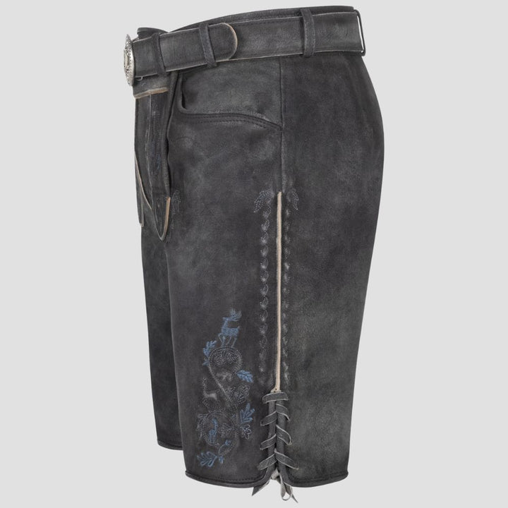 These embroidered Lederhosen are perfect for fall and winter events, combining trendy style.
