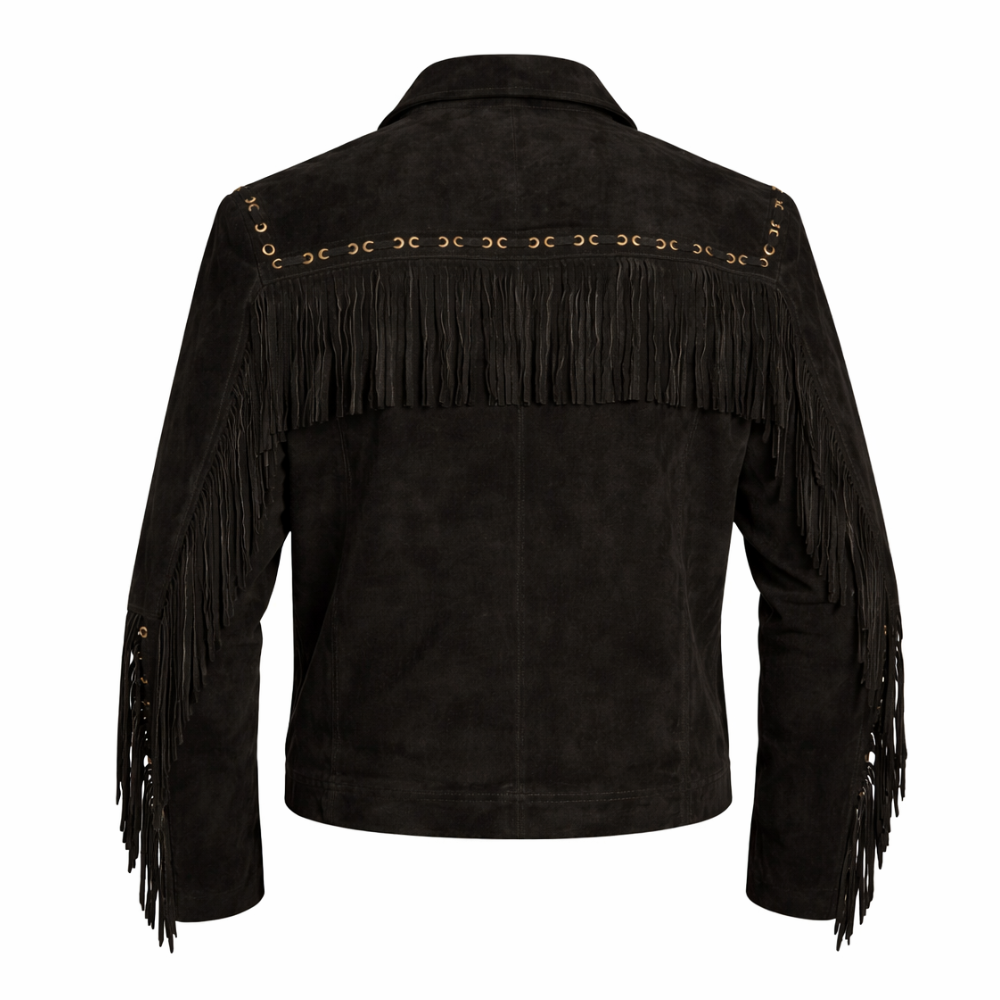 Men suede fringe leather jacket perfect for western outfits