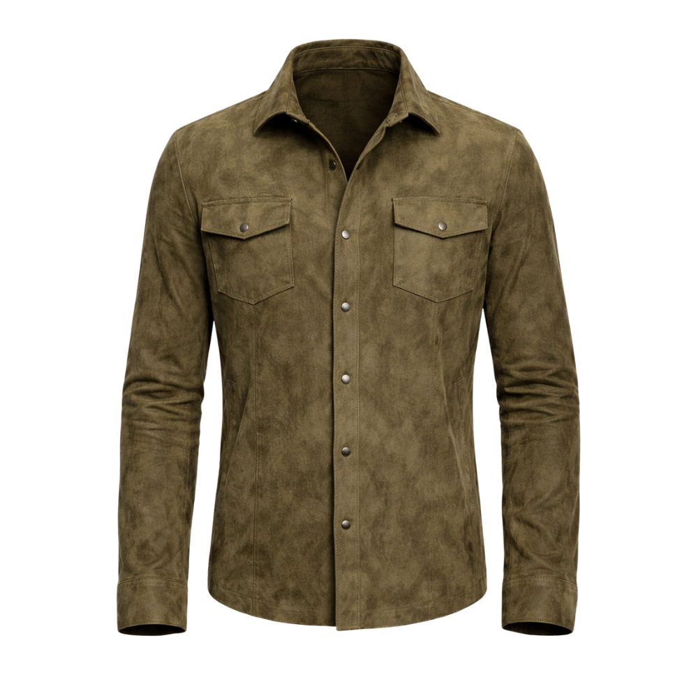 suede leather shirt for men