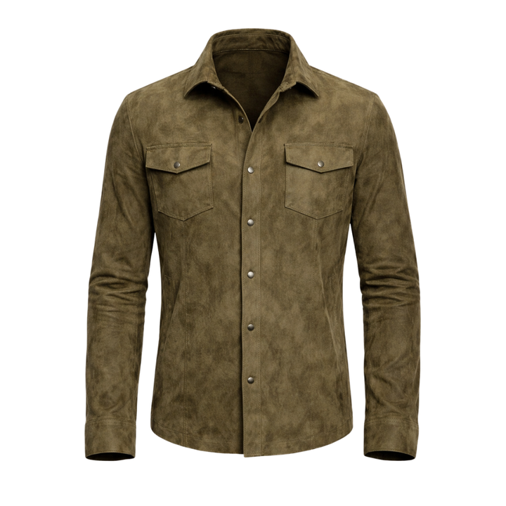 suede leather shirt for men