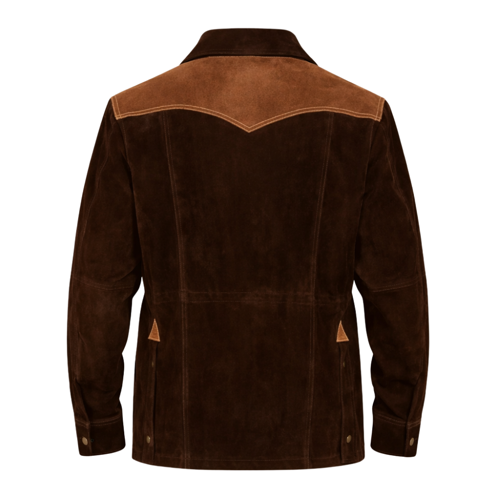 men suede western trucker jacket with cowgirl details