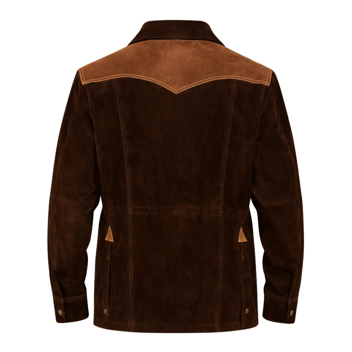 men suede western trucker jacket with cowgirl details