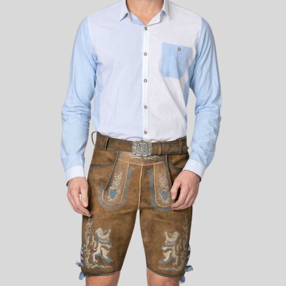 Celebrate fall and winter festivals in style with these authentic Bavarian Lederhosen, designed for tradition and warmth.