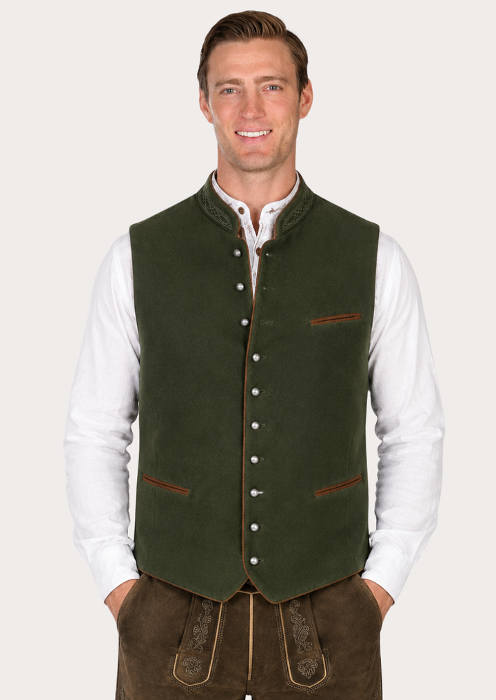 Men's authentic Trachten waistcoat inspired by classic Alpine heritage fashion