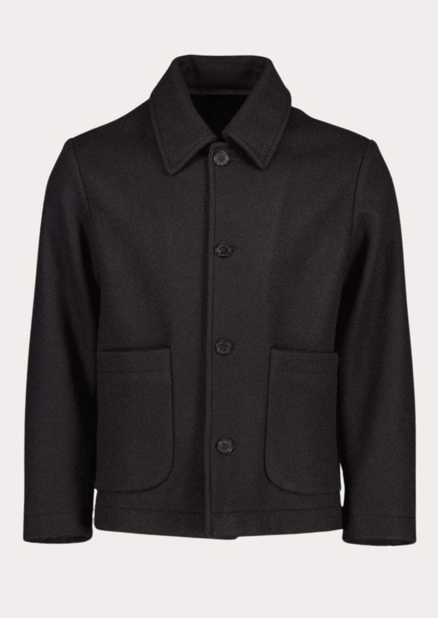Men's black Austrian Loden jacket with traditional Tyroler heritage styling