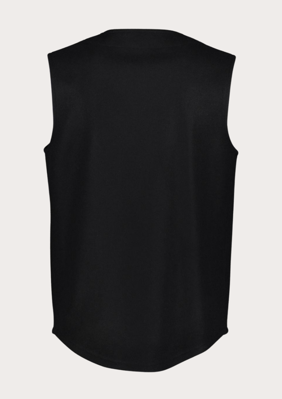 Men's black Loden waistcoat inspired by classic Bavarian and Austrian heritage fashion