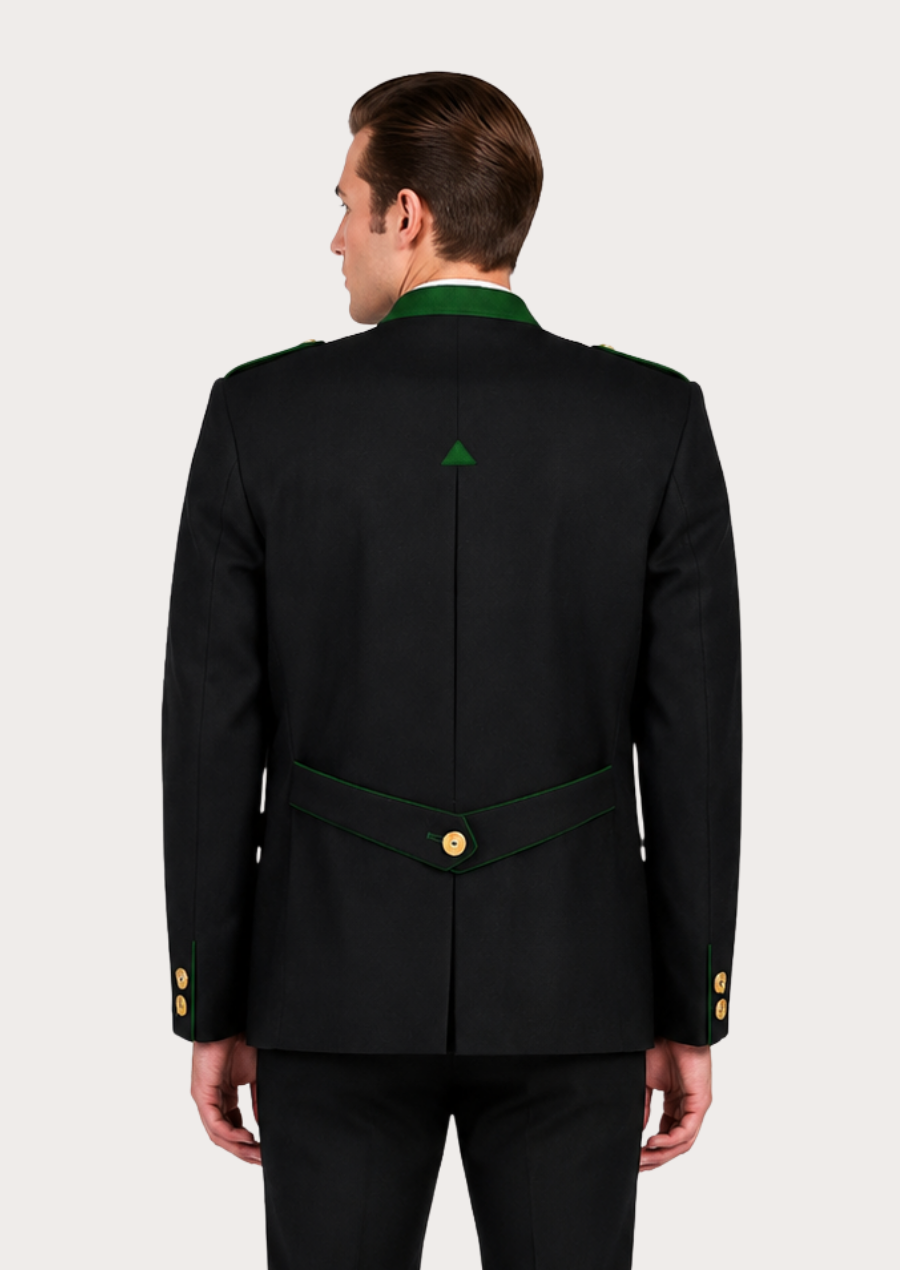 Men's black Trachten jacket inspired by classic Styrian and Austrian traditions