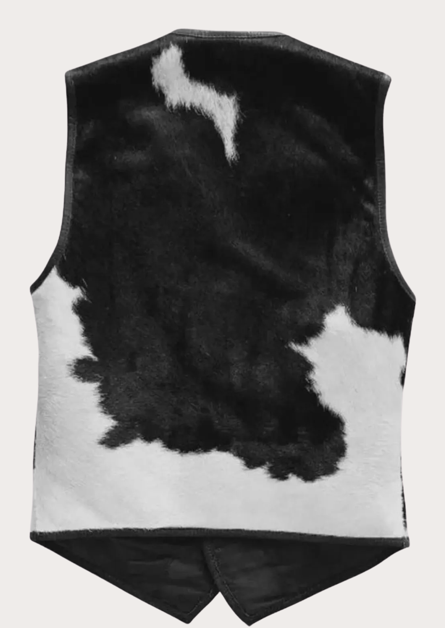Premium cowboy cowhide vest with durable craftsmanship and classic Western styling