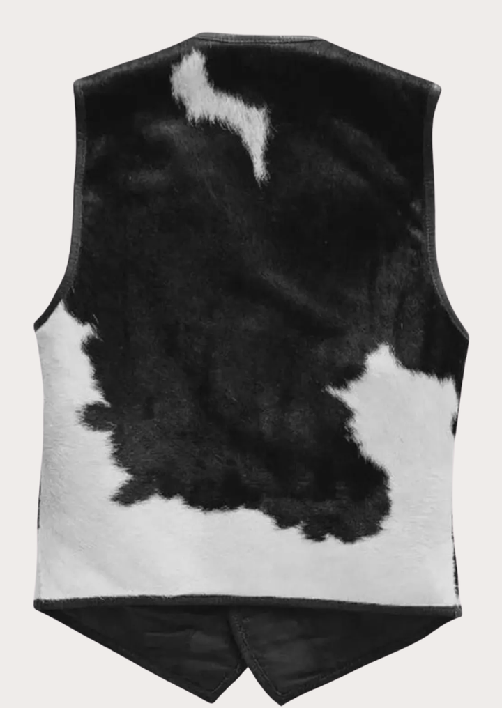 Premium cowboy cowhide vest with durable craftsmanship and classic Western styling