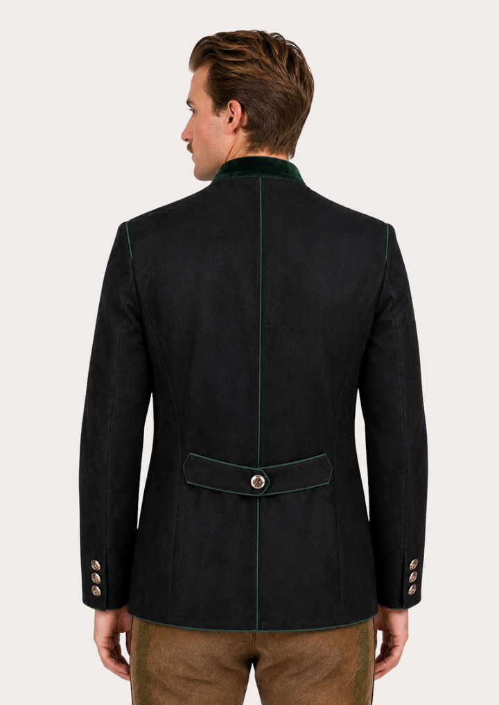 Men's black wool Trachten jacket for Oktoberfest and cultural celebrations