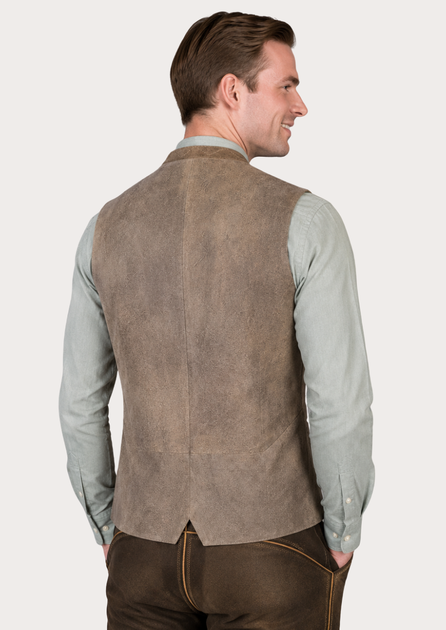 Premium sheepskin leather Trachten waistcoat perfect for festivals and cultural celebrations