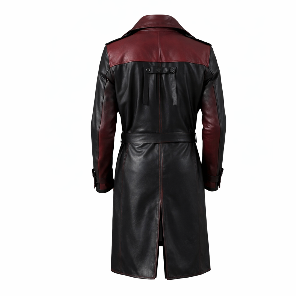 Men leather trench coat designed for casual and smart looks