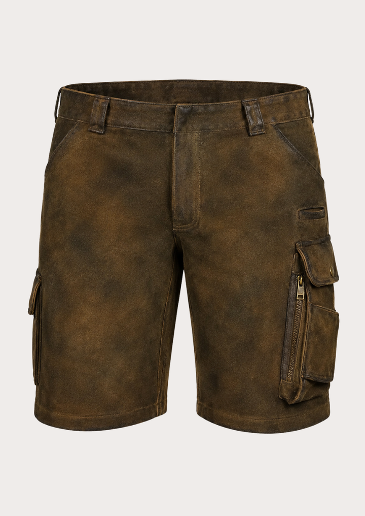 Men’s distressed cargo Lederhosen for Oktoberfest outfits with rustic Bavarian styling