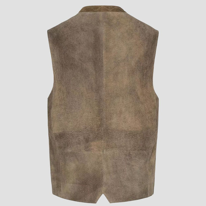 Crafted for elegance and authenticity, this men’s leather Trachten vest is the ultimate choice for Oktoberfest festivities.