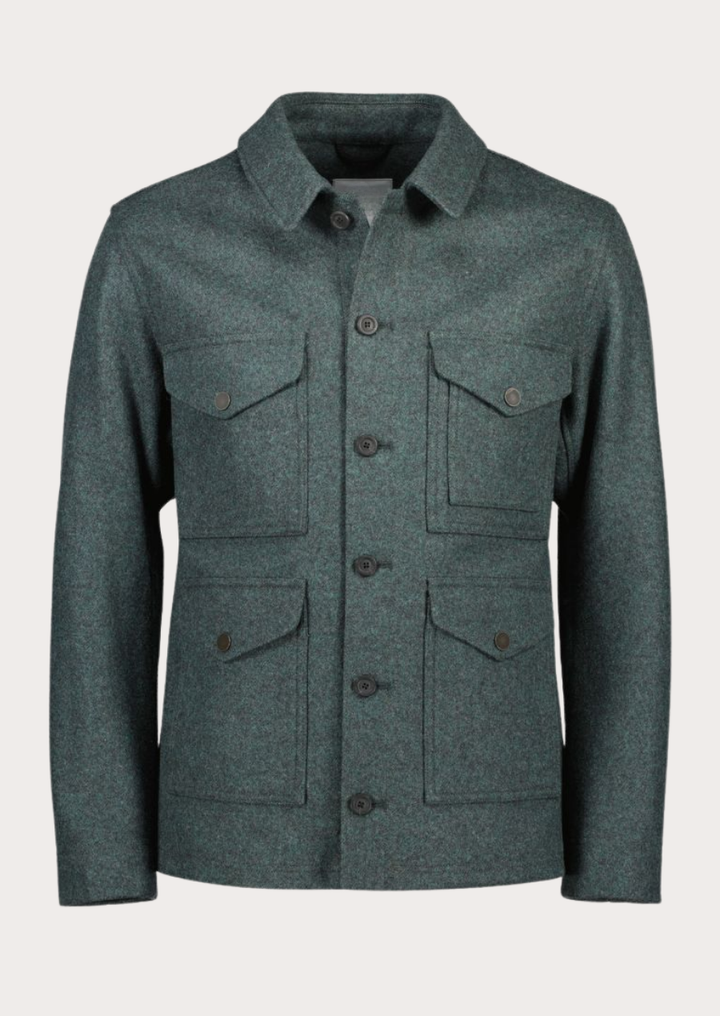 Men's forest green Loden jacket crafted for outdoor and heritage wear