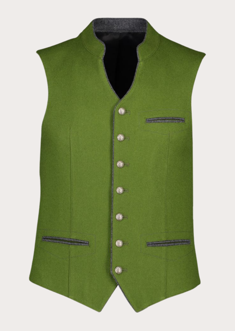 Men's green Trachten waistcoat ideal for Oktoberfest and cultural celebrations