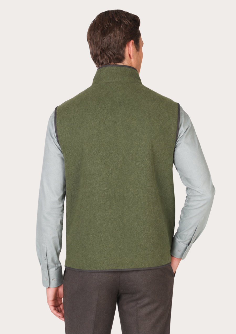 Men's green Loden waistcoat inspired by classic Alpine hunting fashion