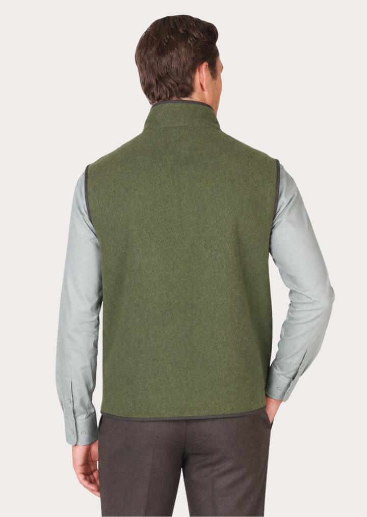 Men's green Loden waistcoat inspired by classic Alpine hunting fashion