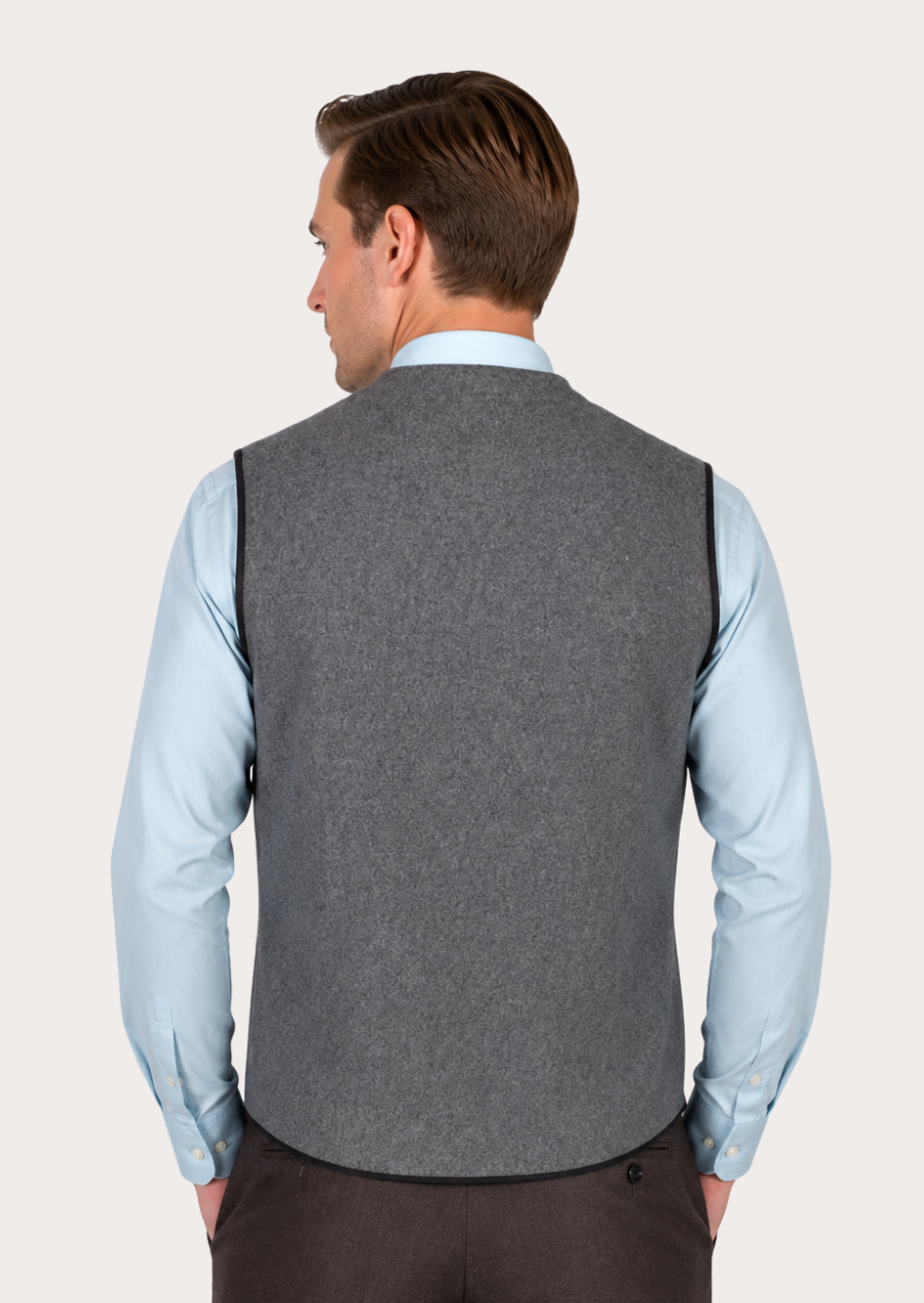 Men's grey Loden wool waistcoat inspired by authentic Austrian heritage fashion
