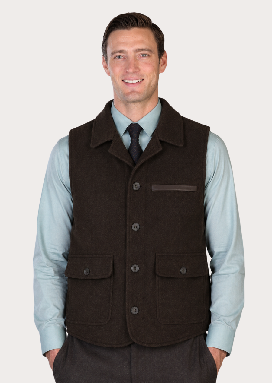 Classic country wool vest for men suitable for casual and formal wear.