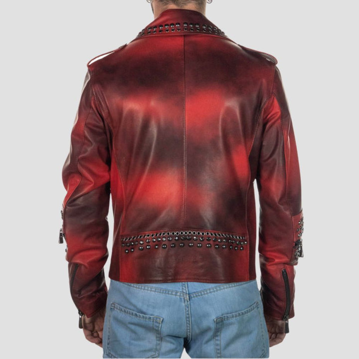 Embrace your rebellious side with this vintage punk rock leather jacket, designed for bold fashion lovers.