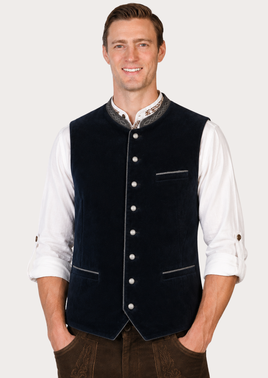 Men's Oktoberfest vest designed in traditional Bavarian Trachten style