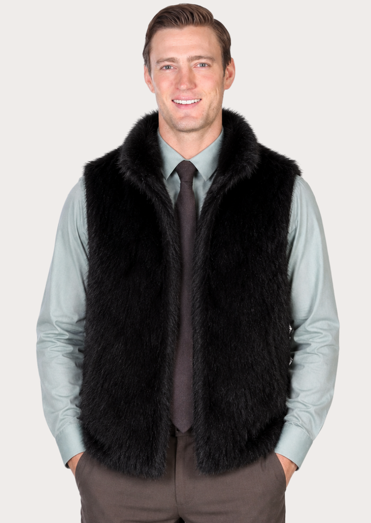 Raven Black Faux Fur Vest - Premium Sleeveless Outerwear