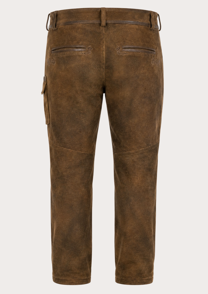Men’s Staffelsee suede leather pants inspired by classic Bavarian heritage fashion