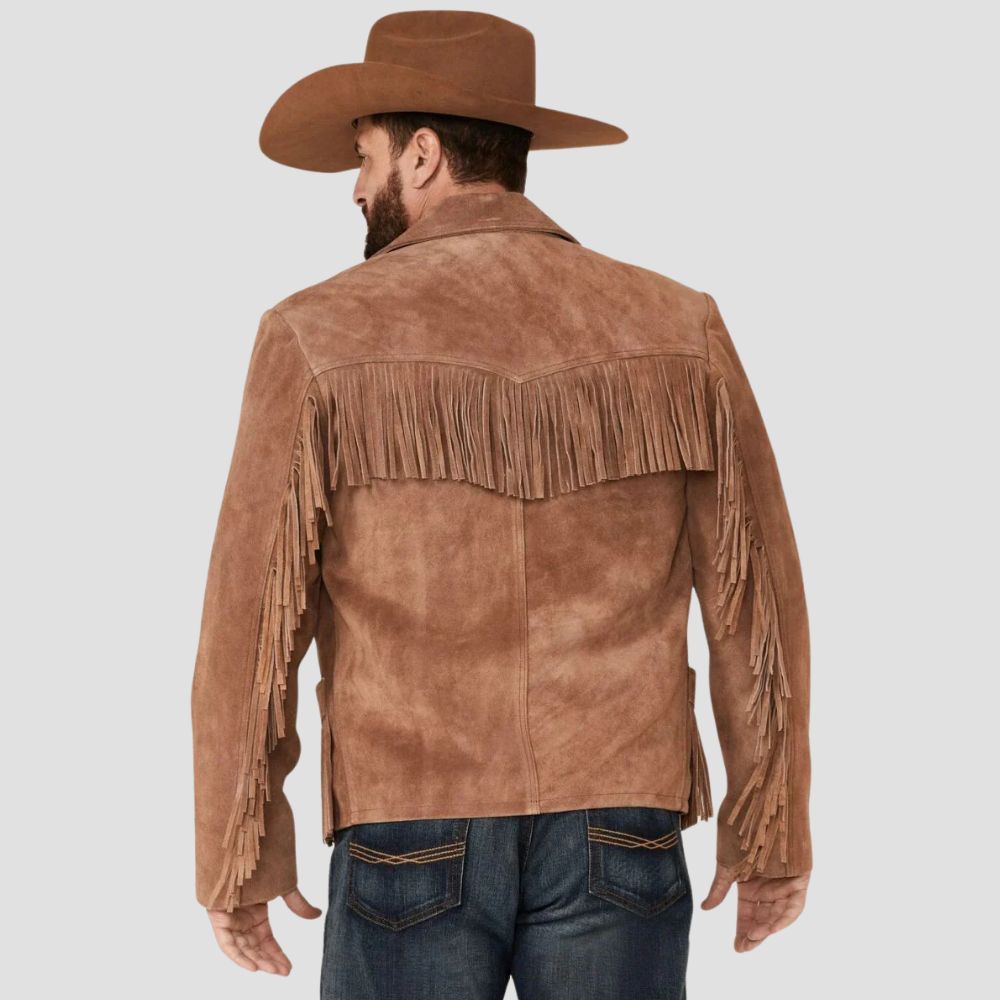 Perfect for making a statement, this suede fringe leather jacket adds authentic western flair to any outfit.