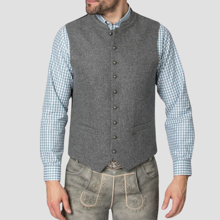 Celebrate Oktoberfest in authentic Bavarian style with this traditional German Trachten vest, perfect for any festive gathering